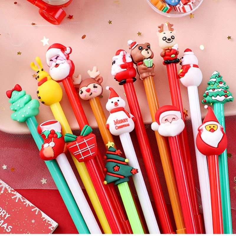 Bút bi nước giáng sinh cute/ bút gel nước chủ đề noel, cây thông, người tuyết dễ thương làm quà tặng cho học sinh