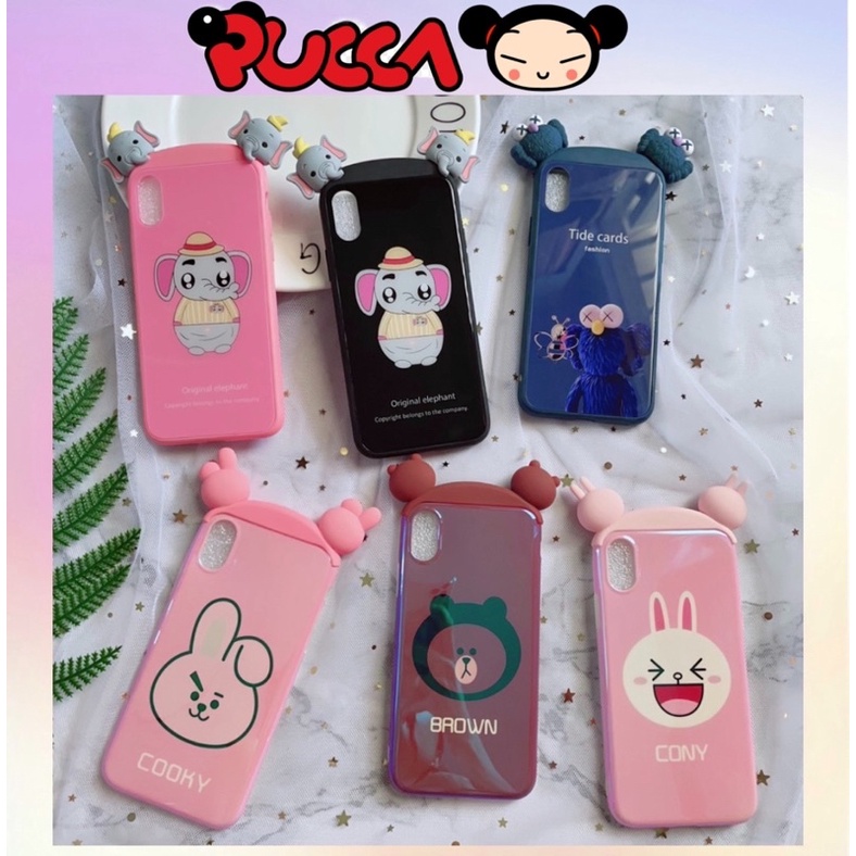 Ốp Lưng iPhone X/Xs Viền Nhựa Dẻo Đầu Thú Ngộ Nghĩnh