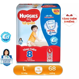 Tã Quần Huggies M74/L68/Xl62/XXl56 Mẫu Mới