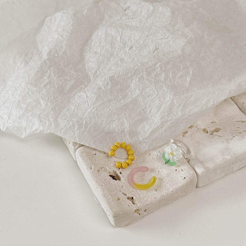 MOCHO Bộ Khuyên Tai Dạng Kẹp Đính Hạt Acrylic Harajuku Mùa Hè Cho Nữ