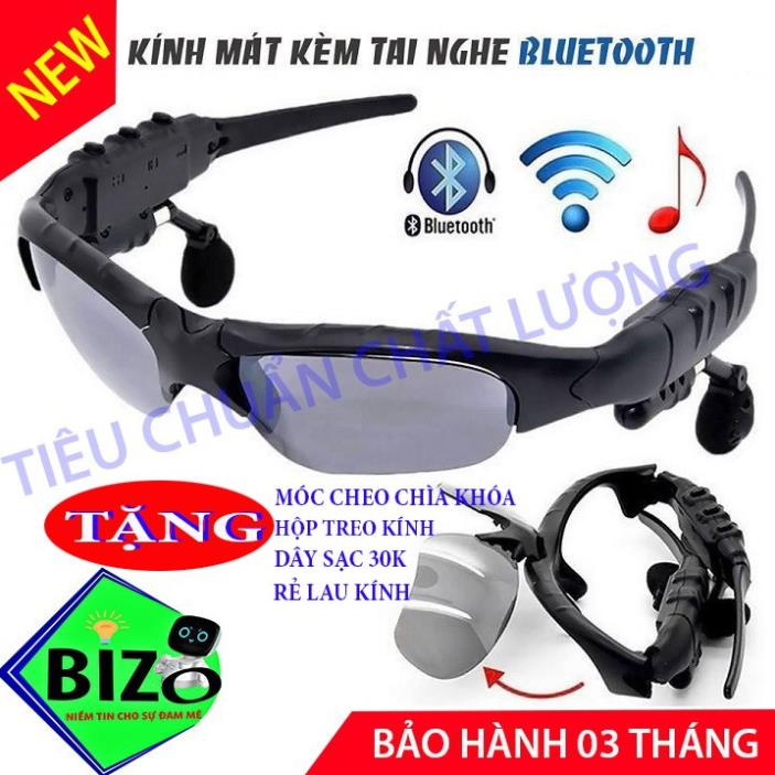 HOT (CHẤT LƯỢNG SỐ 1) Kính thông minh 5.0 kèm tai nghe BLuetooth, kính bluetooth cao cấp - BH 6 tháng