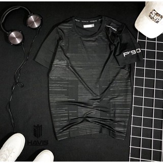 Áo thun thể thao nam logo in cách điệu cao cấp AXK058