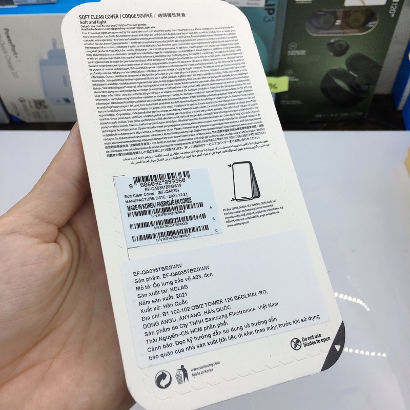 Chính hãng nguyên seal - Ốp lưng Samsung Galaxy A03 Soft Clear Cover