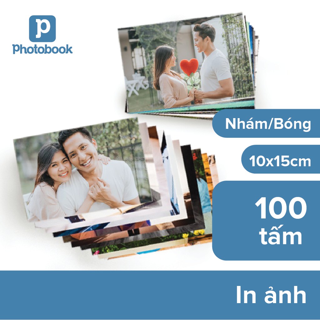 [Toàn Quốc] [E-voucher] Combo in 100 tấm ảnh trang trí phòng 10 x 15cm theo yêu cầu - Thiết kế trên web Photobook