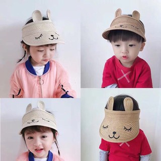 Mũ Cói Nửa Đầu Cho Bé Trai, Bé Gái 2-8 Tuổi