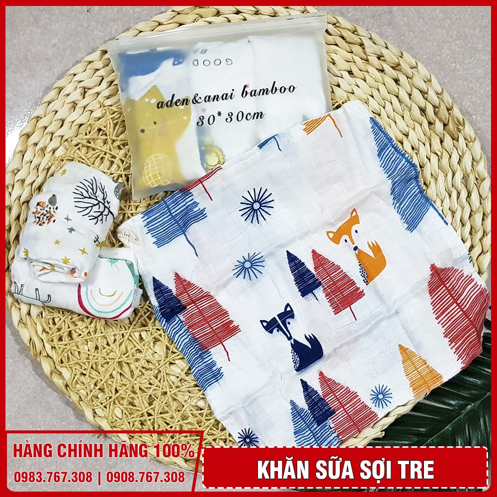 Khăn Sữa Sợi Tre Muslin Tree (Sét 3 Chiếc)