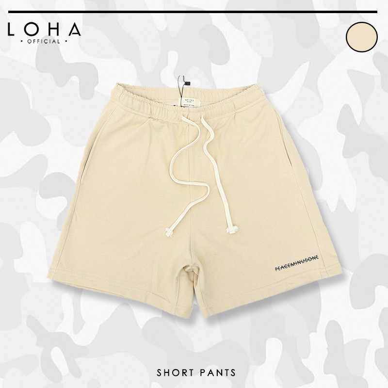 Quần Short, Đùi PEACEMINUSONE Nỉ Da Cá, Quần Short Form Rộng Nam Nữ Unisex, LOHA