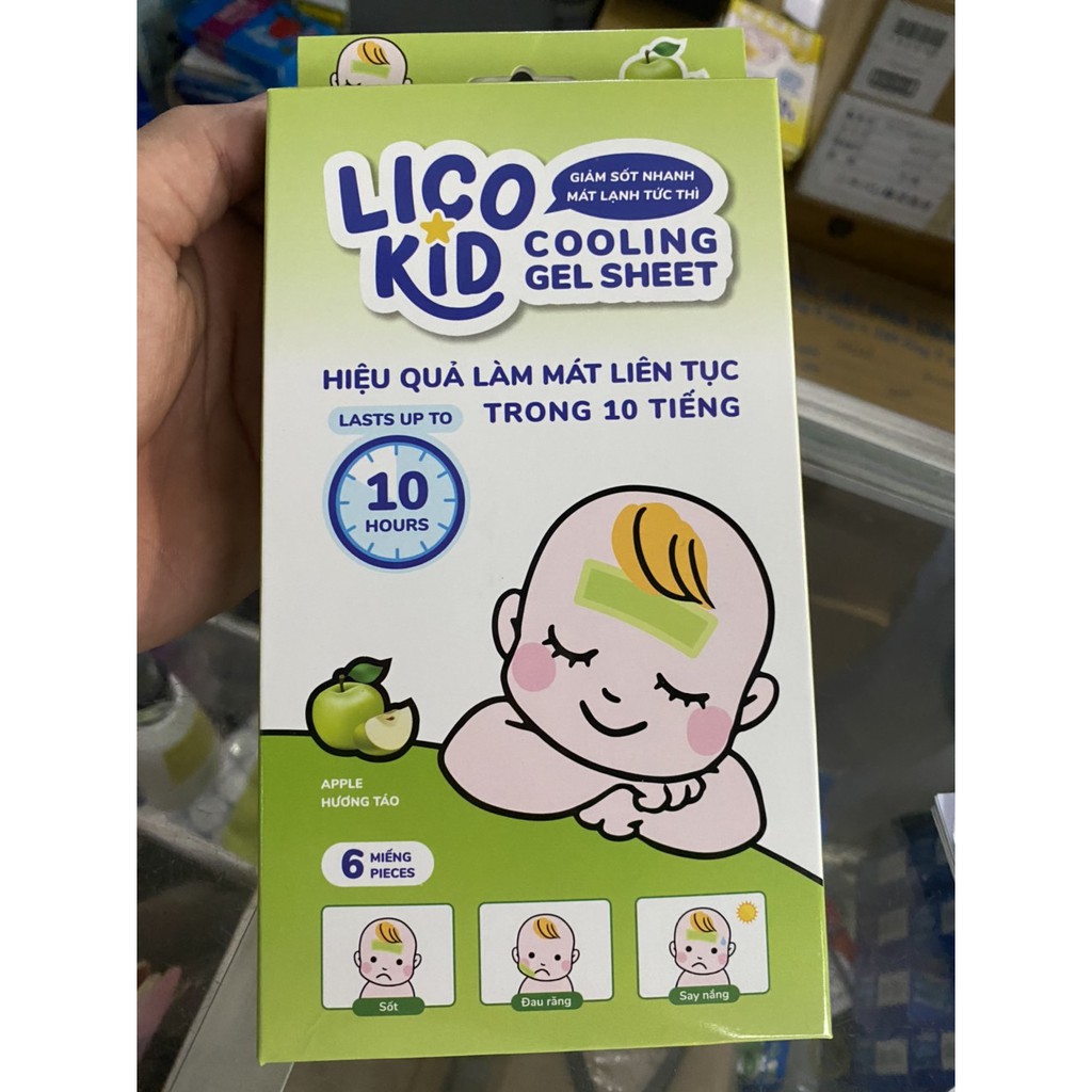 Dán Hạ Sốt LicoKid An Toàn Bé (Hộp 6 miếng)