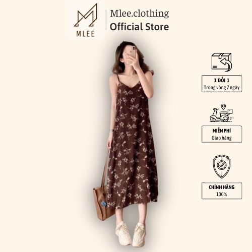 Đầm Nữ Hoa Nhí Hai Dây Cổ Chữ V Mlee.CLothing Q023