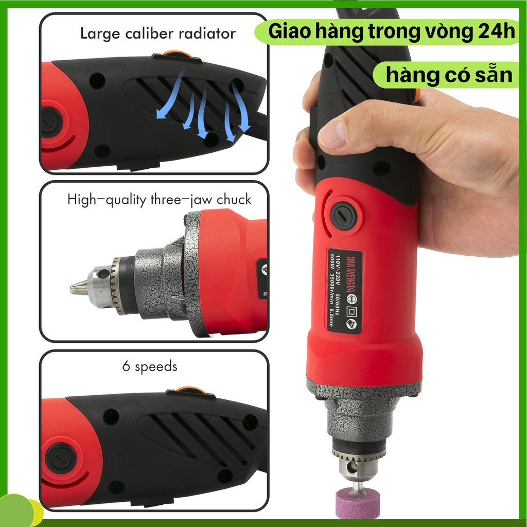 Máy mài khuôn - Máy khoan đa năng 500W 6 tốc độ cầm tay mini máy,khoan,cắt,mài