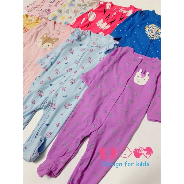 (Chọn mẫu) Sleepsuit bộ body dài tay xuất dư các hãng cho bé gái