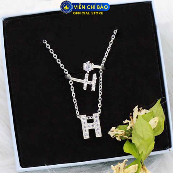 Dây chuyền bạc nữ chữ H đính đá chất liệu bạc S925 thời trang phụ kiện trang sức nữ Viễn Chí Bảo D400640