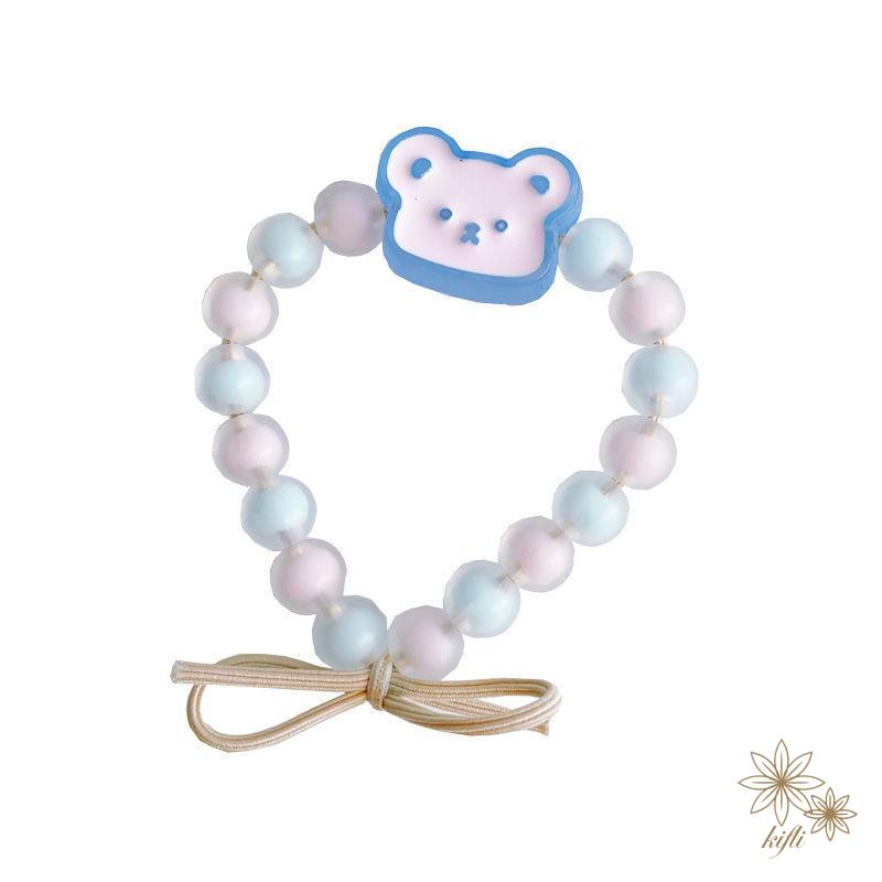 Dây Buộc Tóc Cao Su Đính Hạt Hình Gấu Tươi Mới Và Ngọt Ngào Đa Năng