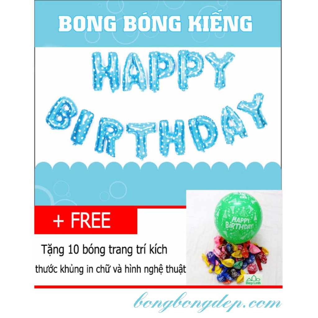 Bong Bóng happy birthday chữ nhôm cao 40cm trang trí sinh nhật