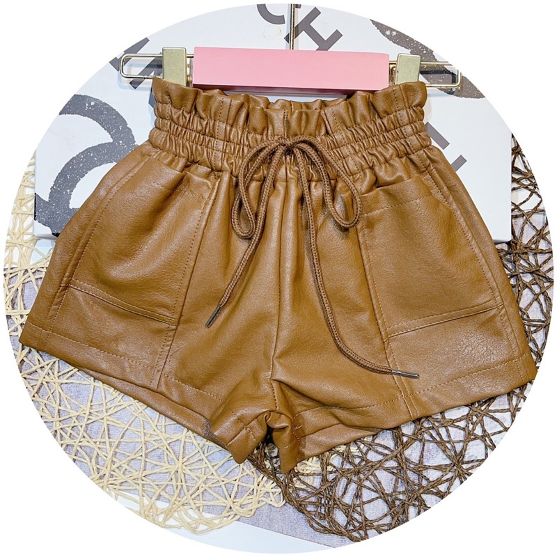 Quần sooc da cao cấp cho bé gái 15-35kg