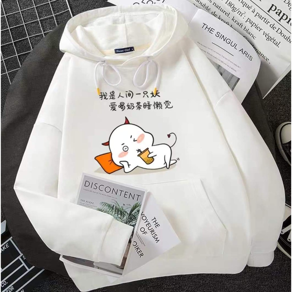 Áo hoodie ác quỷ uống trà sữa DTR1120