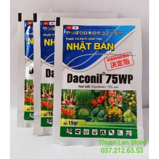 Thuốc Trừ Bệnh Nhật Bản DACONIL 75WP - Chuyên Trừ Thán Thư, Đốm Lá, Đổ Ngã Cây Con gói 15g