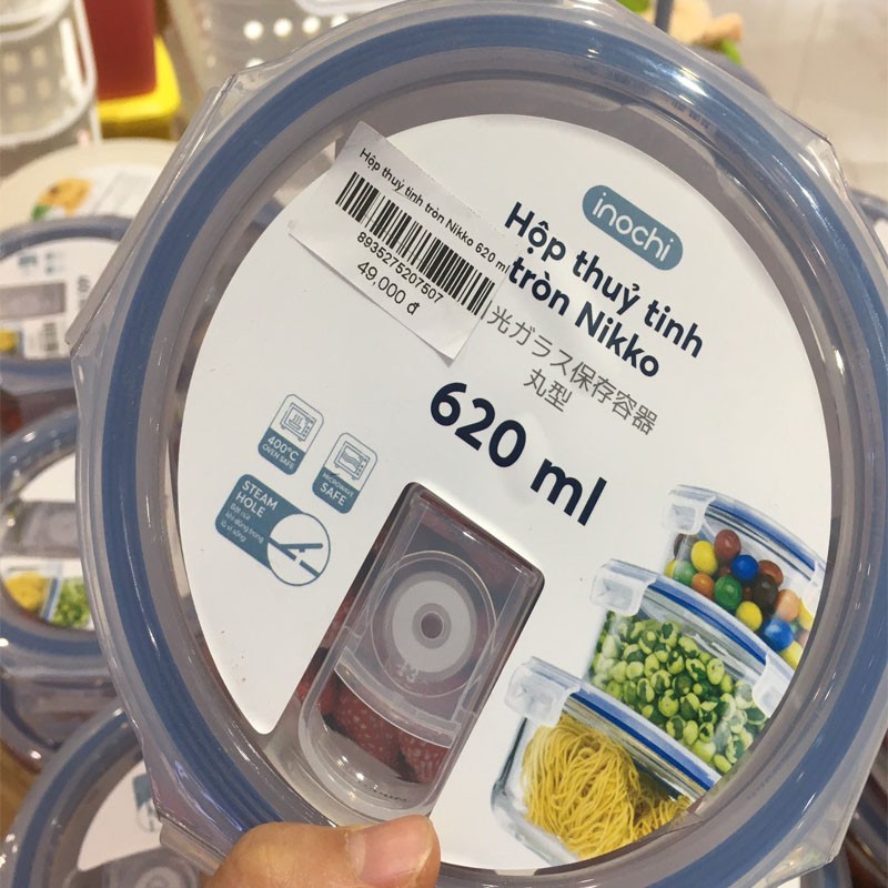 Hộp Thuỷ Tinh Đựng Thực Phẩm tròn INOCHI Trong Ngăn Đá Tủ Lạnh, Bảo Quản Thực Phẩm Tươi TTCN | BigBuy360 - bigbuy360.vn