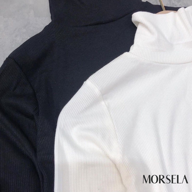 Áo croptop tay dài nữ cổ lọ - Áo kiểu nữ dáng croptop dài tay - Morsela