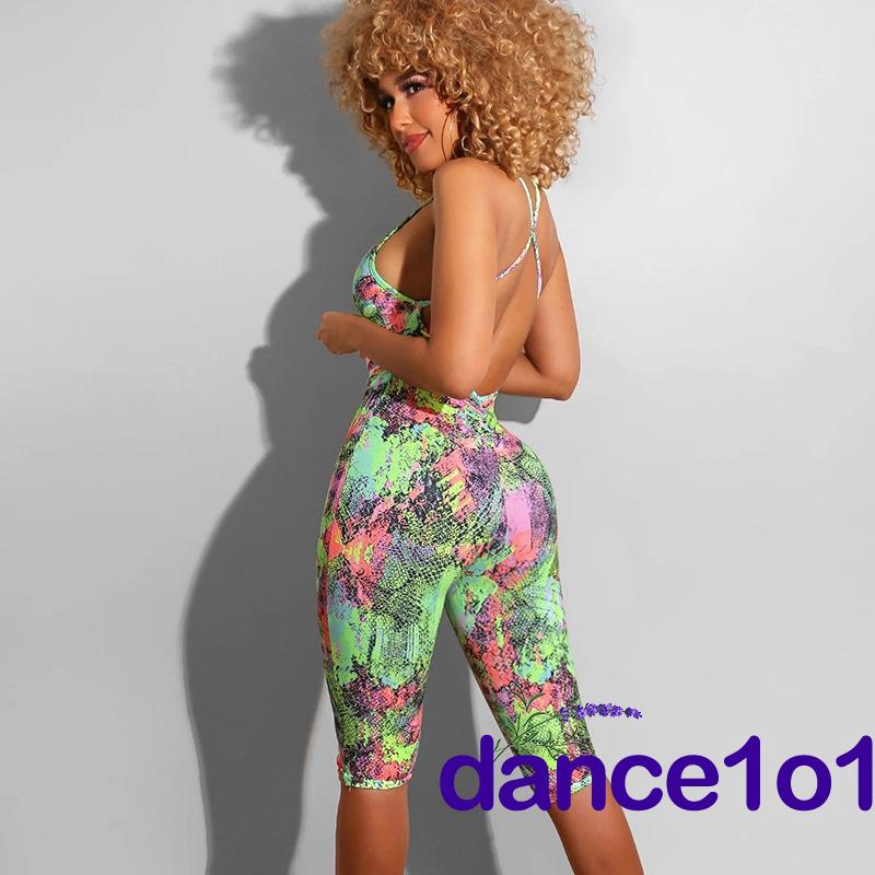 Jumpsuit sát nách in họa tiết thiết kế hở lưng quyến rũ | BigBuy360 - bigbuy360.vn