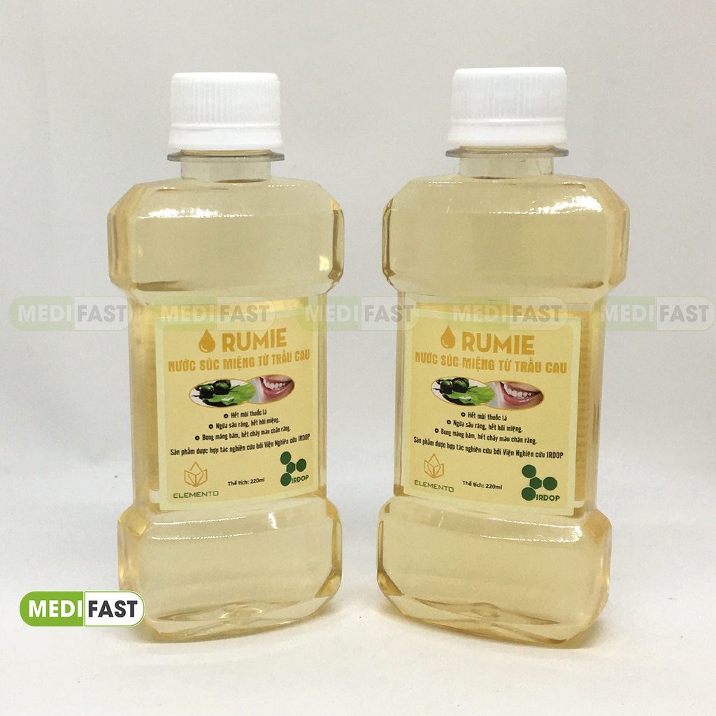 Nước súc miệng trầu không Rumie chai 220ml giảm mùi hôi khó chịu sâu răng ở trẻ em giúp trắng răng giảm ê buốt