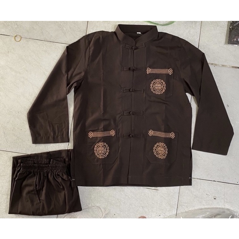 Đồ Lam Đi Chùa # Lãnh Tụ Thêu 3Túi # Nam # Đồ Bộ Nam # Quần Áo Nam