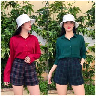Quần short lưng cao ulzzang - short lưng cao caro