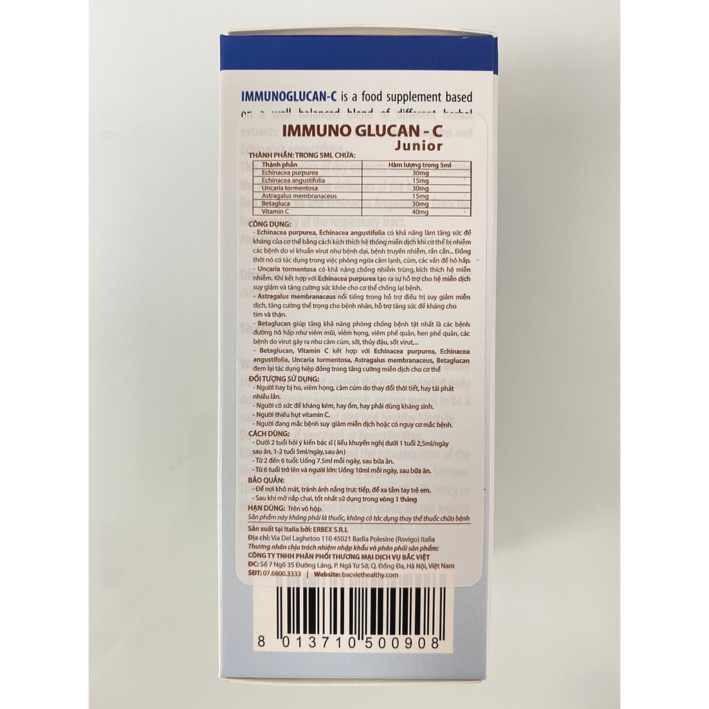 Immuno Glucan-C.Tăng Cường Sức Đề Kháng,Hệ Miễn Dịch Giúp Bé Hết Ốm Vặt,Khỏe Mạnh