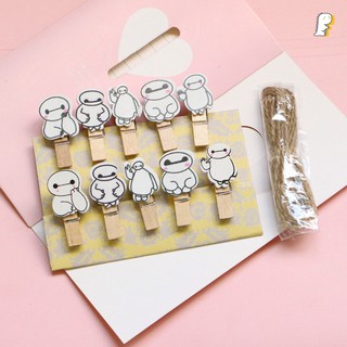 Set 10 kẹp gỗ treo ảnh trang trí Baymax