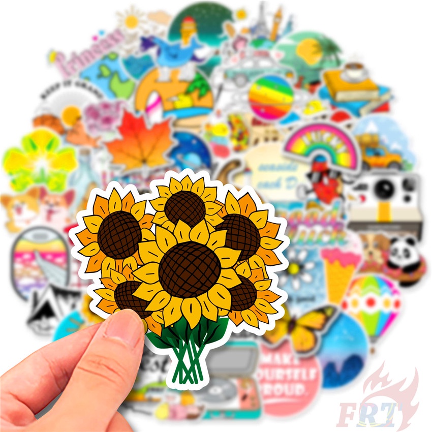 ❉ Bộ 03 Sticker Dán Trang Trí Xinh Xắn Chất Lượng ❉ Bộ 50 Sticker Chống Thấm Nước Họa Tiết Doodle Hợp Thời Trang