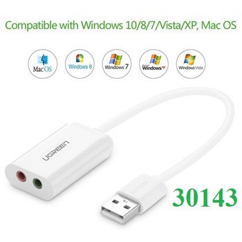 Ugreen 30143 - USB Sound 2.0 ra 3.5mm (loa + mic) ✔HÀNG CHÍNH HÃNG ✔ [Ugreen_Official_Store]
