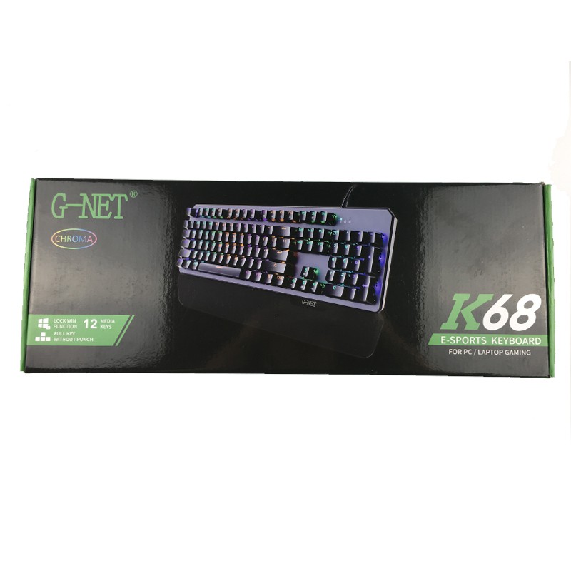 Bàn phím cơ Gnet K68 - led rgb/ có kê tay