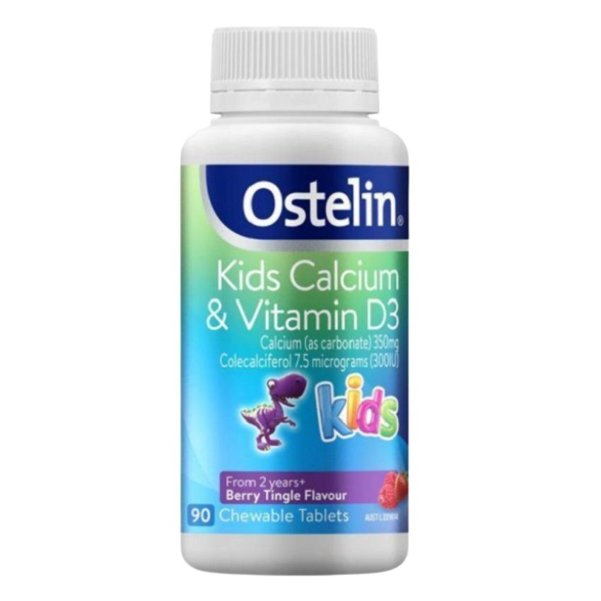 Viên nhai Vitamin D3 và Canxi cho bé 2 - 13 tuổi Kids Calcium & Vitamin D3 Ostelin Của Úc 90 viên - mẹ bean bon