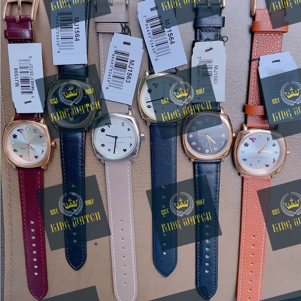 Đồng hồ nữ marc jacobs mandy size 34mm - dây da - 6 màu