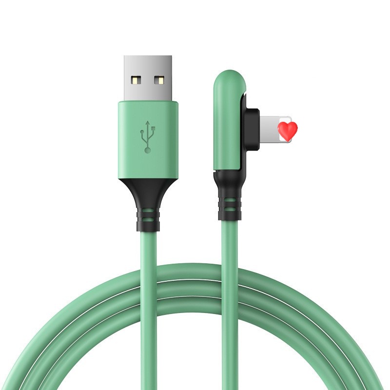 Dây Cáp Sạc Nhanh 3a 90 Độ Bằng Silicon Cho IP12 11 Pro Max X Xr Xs 8 7 6 6s 5 5s