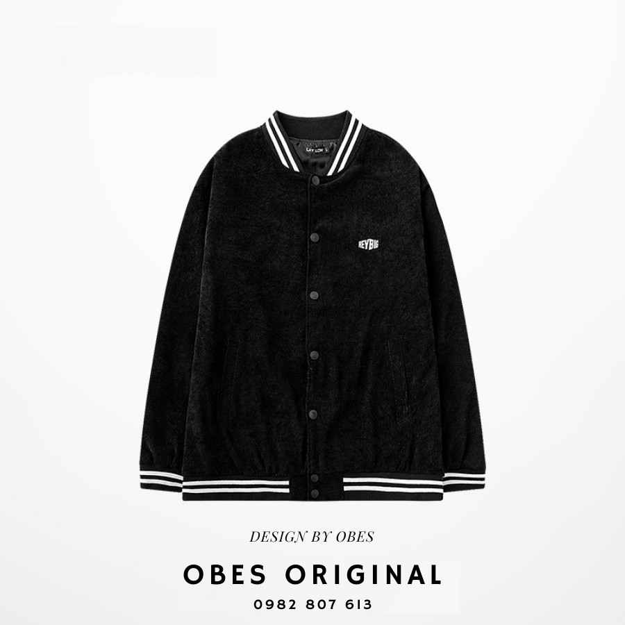 [OBES] Áo khoác bomber màu đen