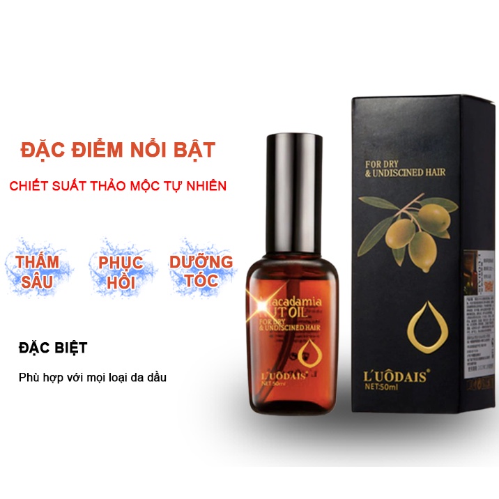 Tinh Dầu Dưỡng Tóc MACADAMIA NUT OIL OLIU 50ML - Kích Thích Mọc Tóc Lamyra