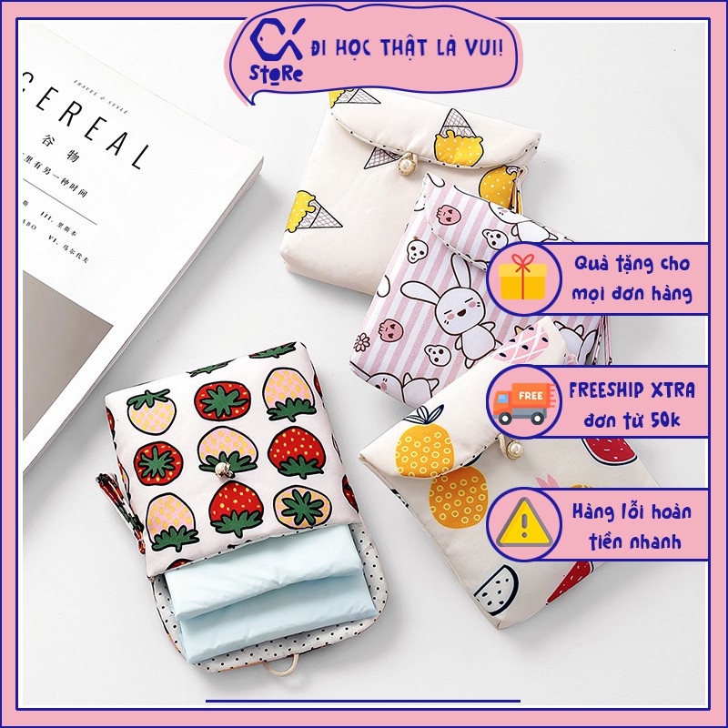 Ví vải đựng băng vệ sinh cực kín đáo kích thước 13x13cm