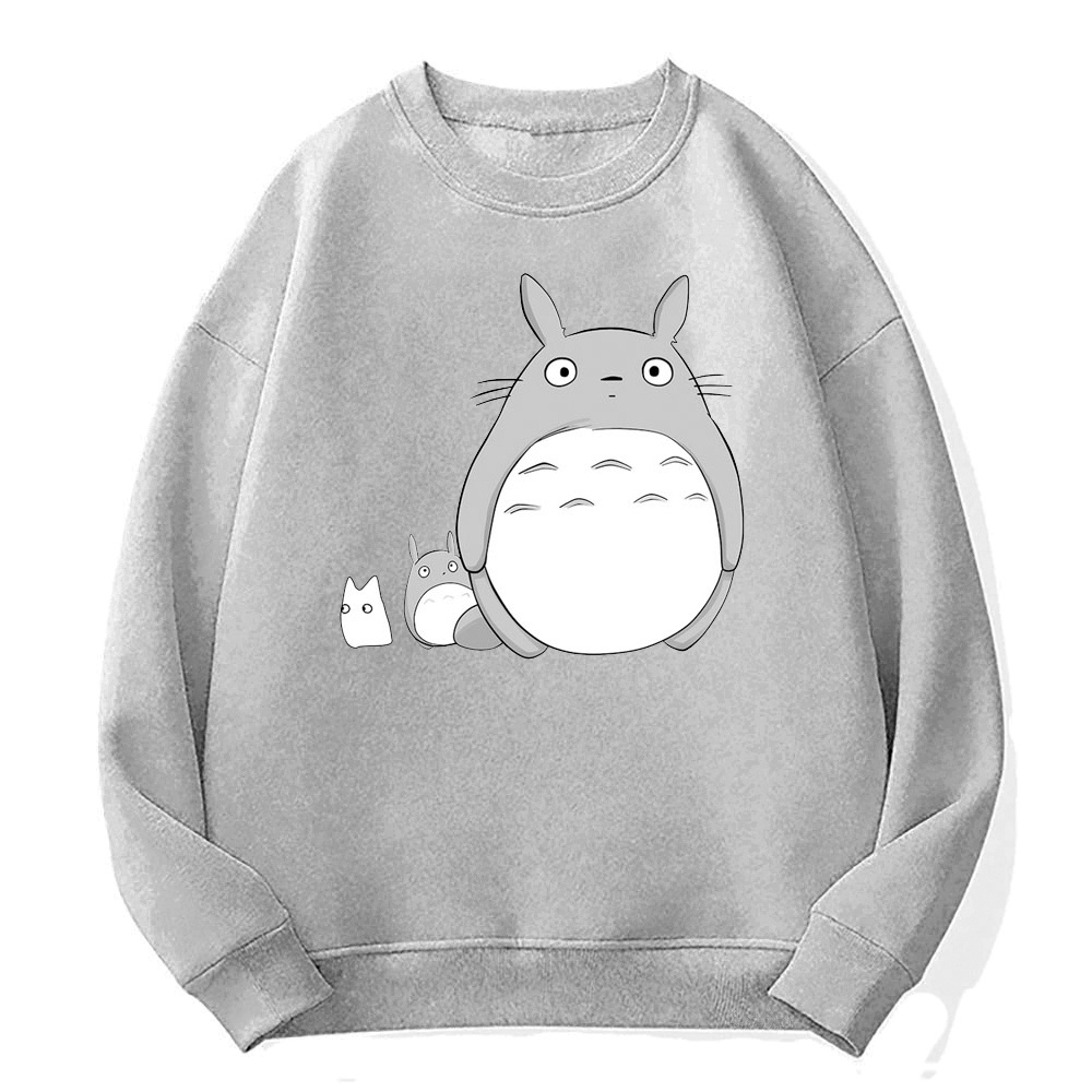 Áo Thun Tay Dài Cổ Tròn In Hoạt Hình Totoro Phong Cách Harajuku Dành Cho Nữ