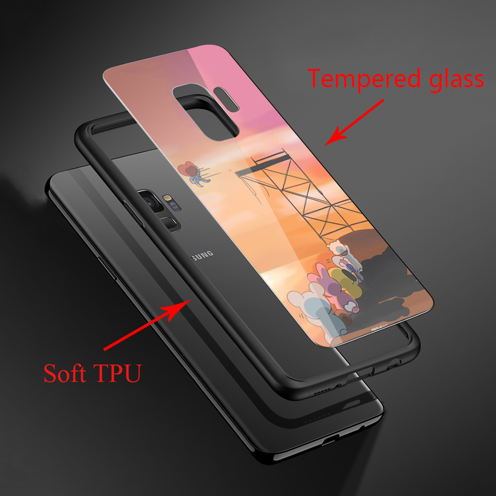 Q76 Cute new cartoon design BTS BT21 Samsung Galaxy S7 Edge S8 S9 S10 S20 Plus S20 Ultra Tempered Glass Soft Case | BigBuy360 - bigbuy360.vn