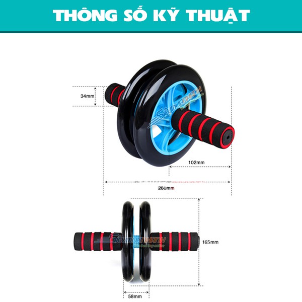 [CON LĂN TẬP BỤNG]  Bánh xe tập cơ bụng tại nhà tiện lợi cho cả Nam và Nữ [ 2 bánh - màu Xanh Dương ]