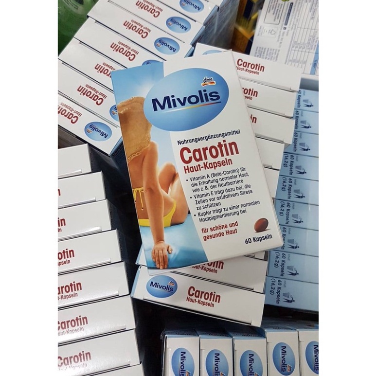 Viên uống Chống nắng MIVOLIS Carotin Đức, hộp 60 viên