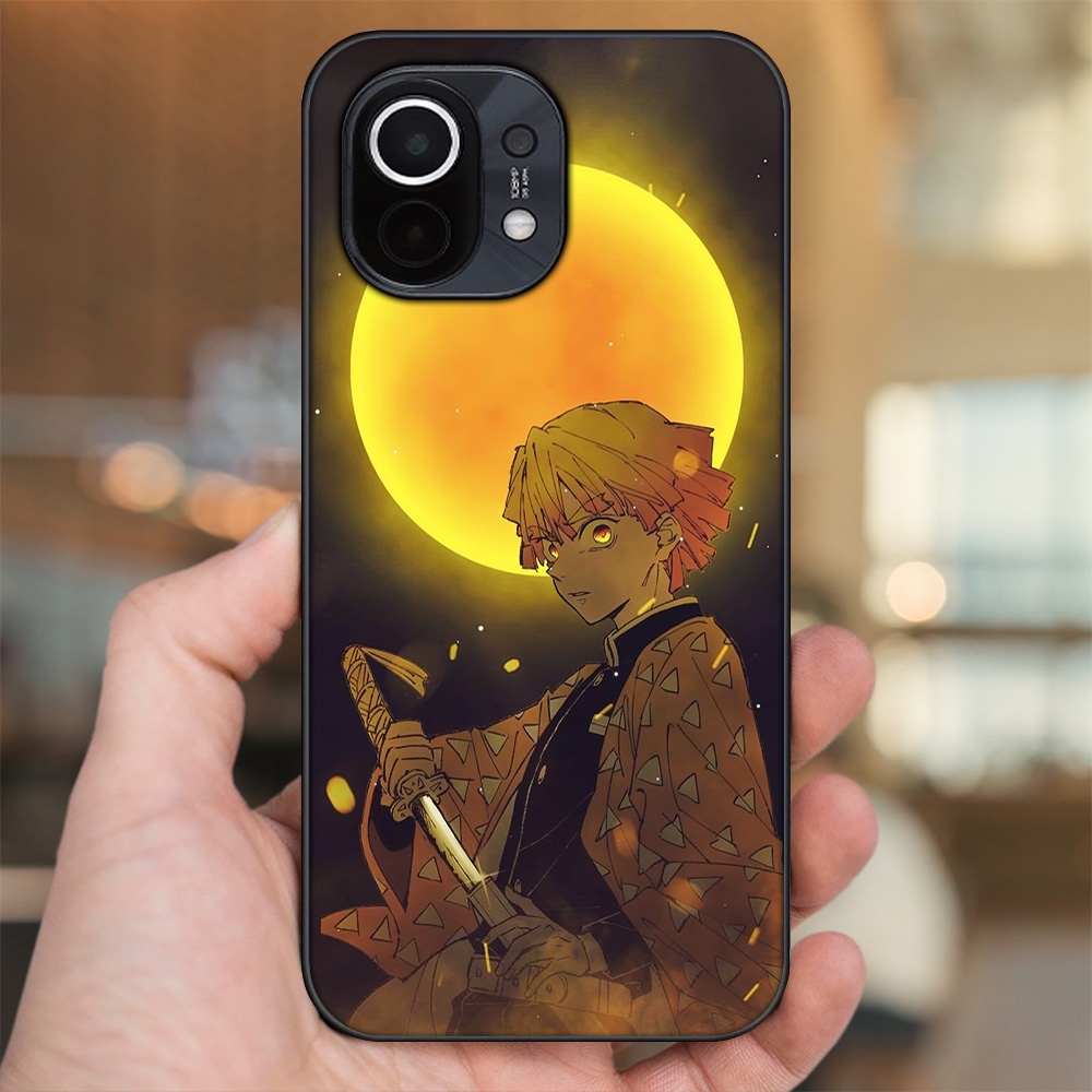 Ốp lưng Xiaomi Mi 11 viền đen in hình Zenitsu Kimetsu no Yaiba