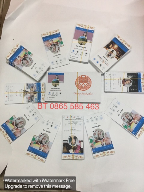 Phong bì mừng cưới in hình facebook