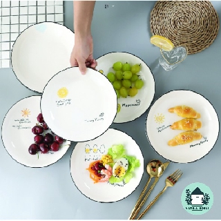 Đĩa tròn sâu lòng hoạ tiết phong cách Bắc Âu
