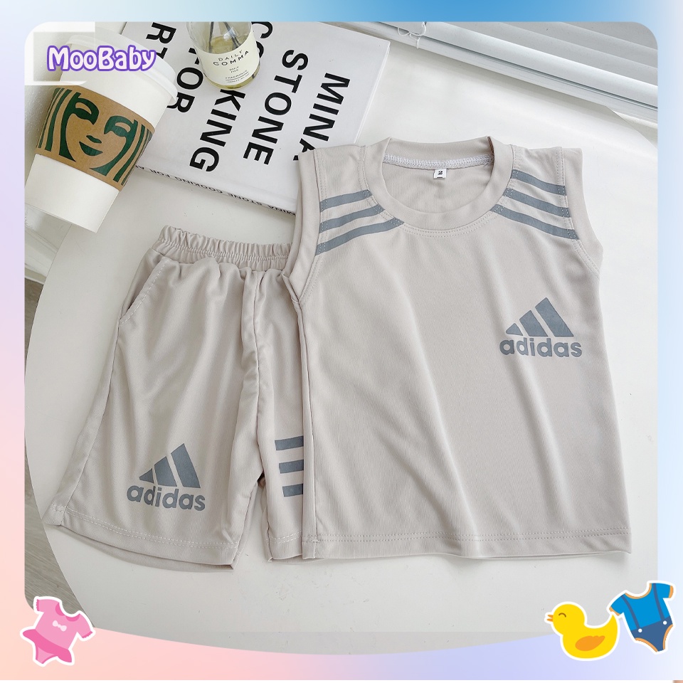 Bộ Sát Nách Bé Trai Chất Cotton Phản Quang Cao Cấp, Đồ Bộ Ba Lỗ Thông Hơi Thể Thao Cho Bé Từ 6-27kg Moobaby Shop