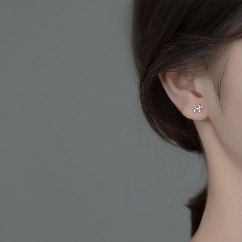 Hoa tai con chó con thời trang dễ thương đơn giản Hoa tai phim hoạt hình hàn quốc