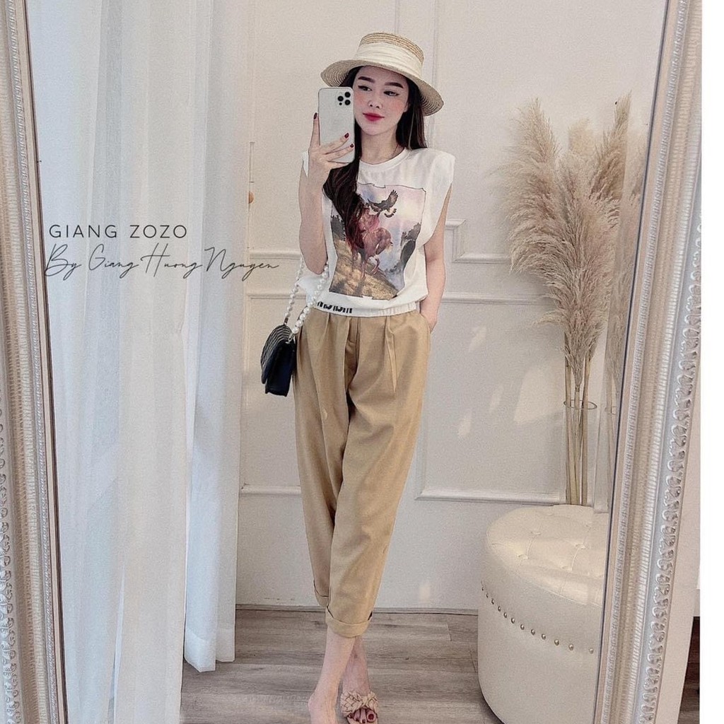 Set đồ nữ cá tính, set quần lửng áo thun đi chơi sang chảnh mùa hè đẹp 8A00205 | BigBuy360 - bigbuy360.vn