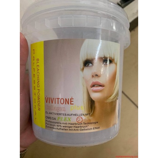 Bột tẩy tóc Vivitone 500g Collagen Plus - tẩy tóc DIVA 500g bột màu trắng mịn