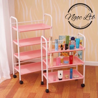 Xe đẩy, kệ spa 3 tầng nhựa, khung sắt